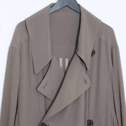 RICK OWENS 20SS Double Breasted Pea Coat Charcoal Size 46