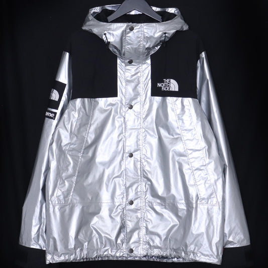 SUPREME 18SS TNF Metallic Mountain Jacket Silver Size L