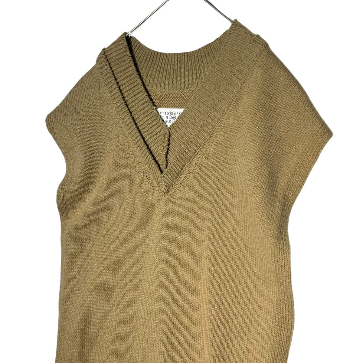MAISON MARGIELA 22AW Wool Linen Knit Vest Side Slit Size M