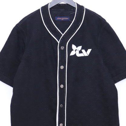 LOUIS VUITTON 23AW Monogram Denim Short Shirt Black Size L