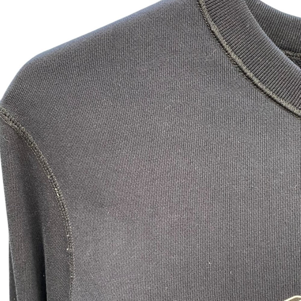 MONCLER Embroidered Round Neck Sweatshirt Navy Size S