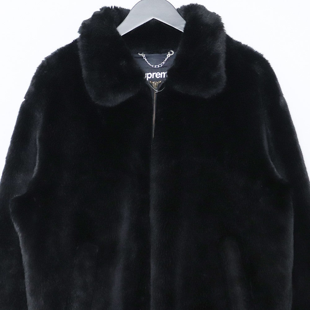 SUPREME 17SS Black Faux Fur Bomber Jacket Size S