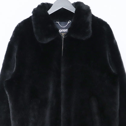 SUPREME 17SS Black Faux Fur Bomber Jacket Size S