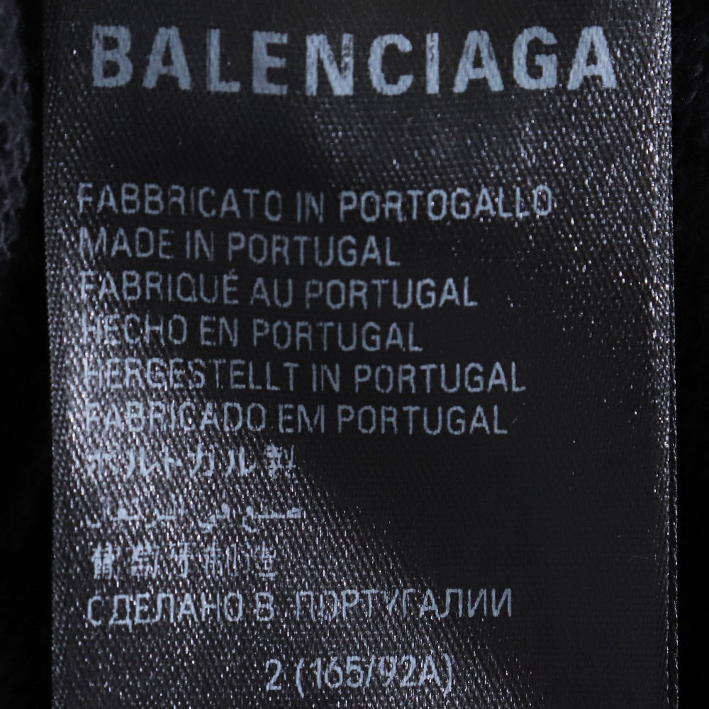 BALENCIAGA SKATER HOODIE Distressed Patch Black Size 2