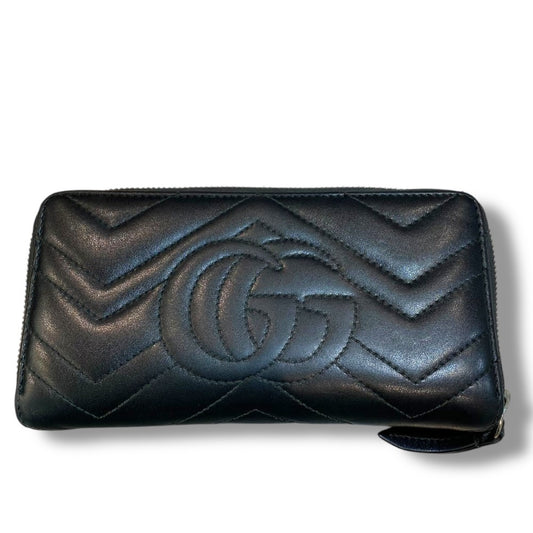 GUCCI GG Marmont Zip Around Wallet Black Size F