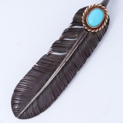 TARO WASHIMI Gold Rope Turquoise Pendant Silver Size L