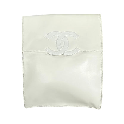 CHANEL 2000s CC Logo Backpack White