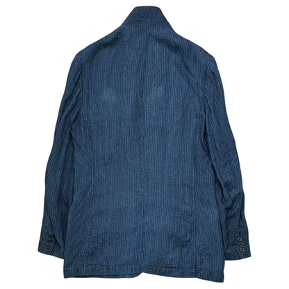 YOHJI YAMAMOTO POUR HOMME Indigo Striped Jacket Size 3