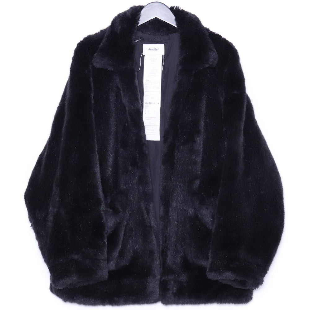 DOUBLET 18AW Hand-Painted Fur Jacket Black Size S