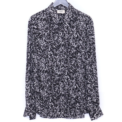 CELINE 19AW Splatter Print Viscose Shirt Black Size 42
