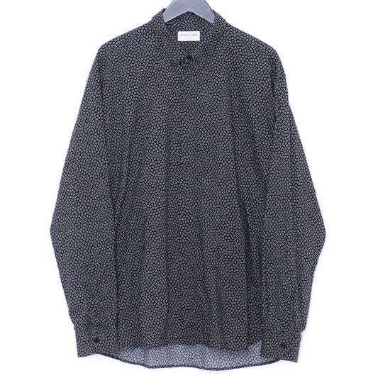 Saint Laurent Paris 19SS Black Heart Print Button-Up Size 43