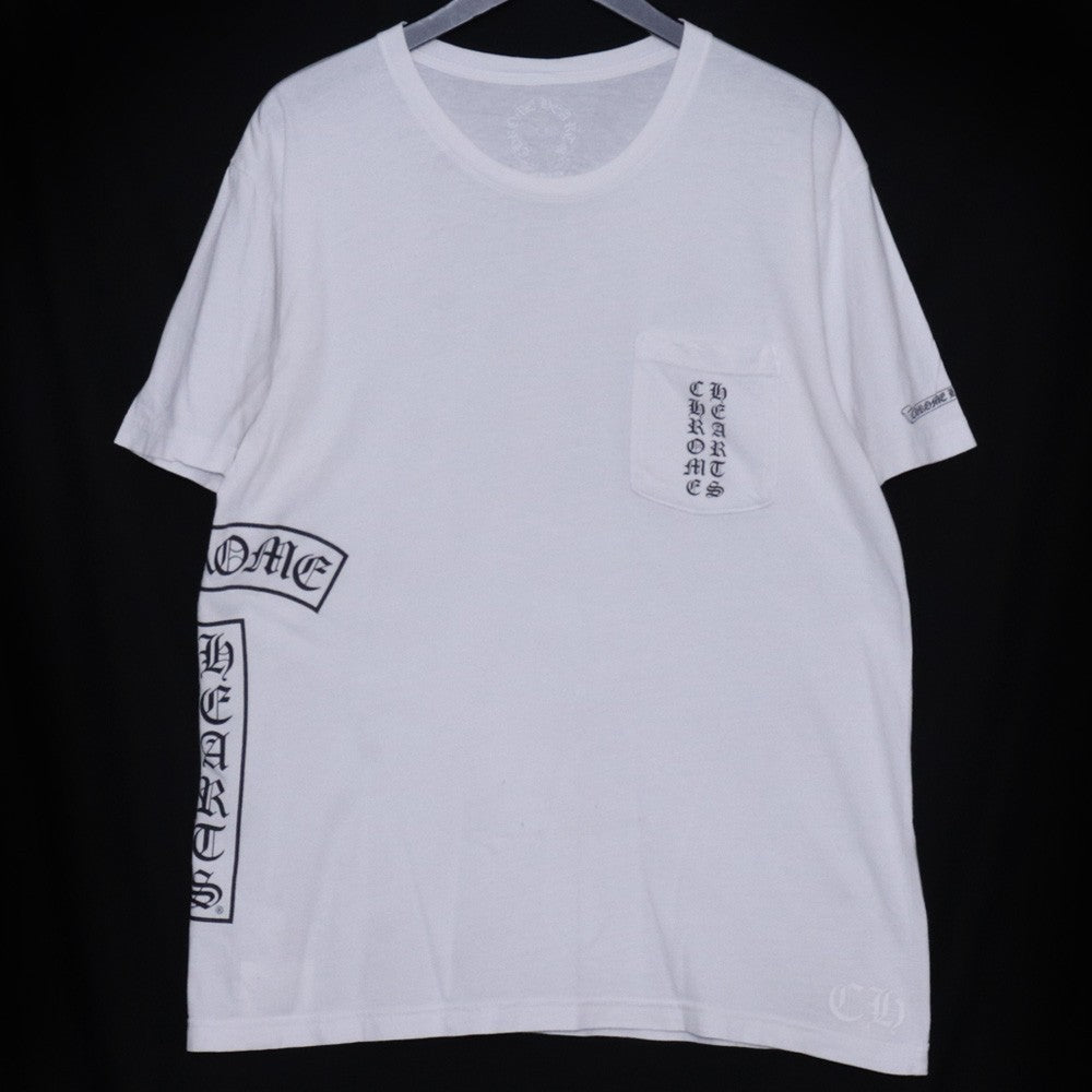 CHROME HEARTS CH T-BAR Horseshoe Pocket T-Shirt White Size L