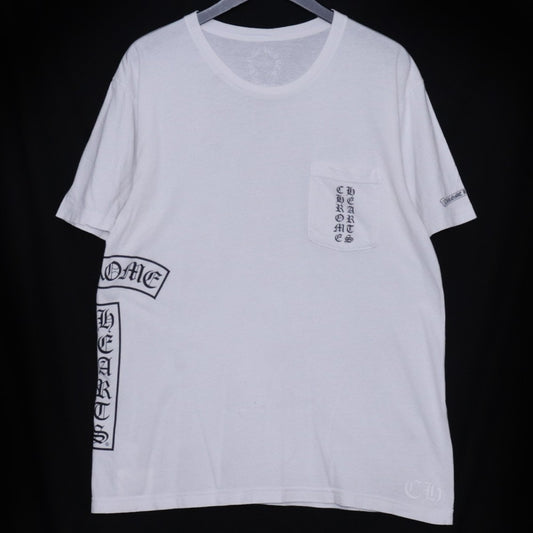 CHROME HEARTS CH T-BAR Horseshoe Pocket T-Shirt White Size L