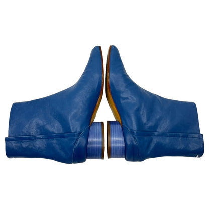 MAISON MARGIELA Tabi Leather Short Boots Blue Size 36