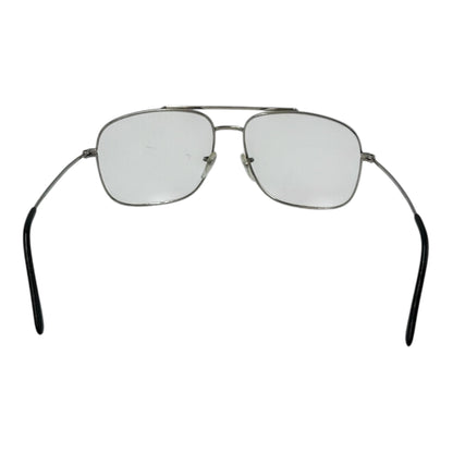 frame france 1970's Double Bridge Aviator Sunglasses Silver