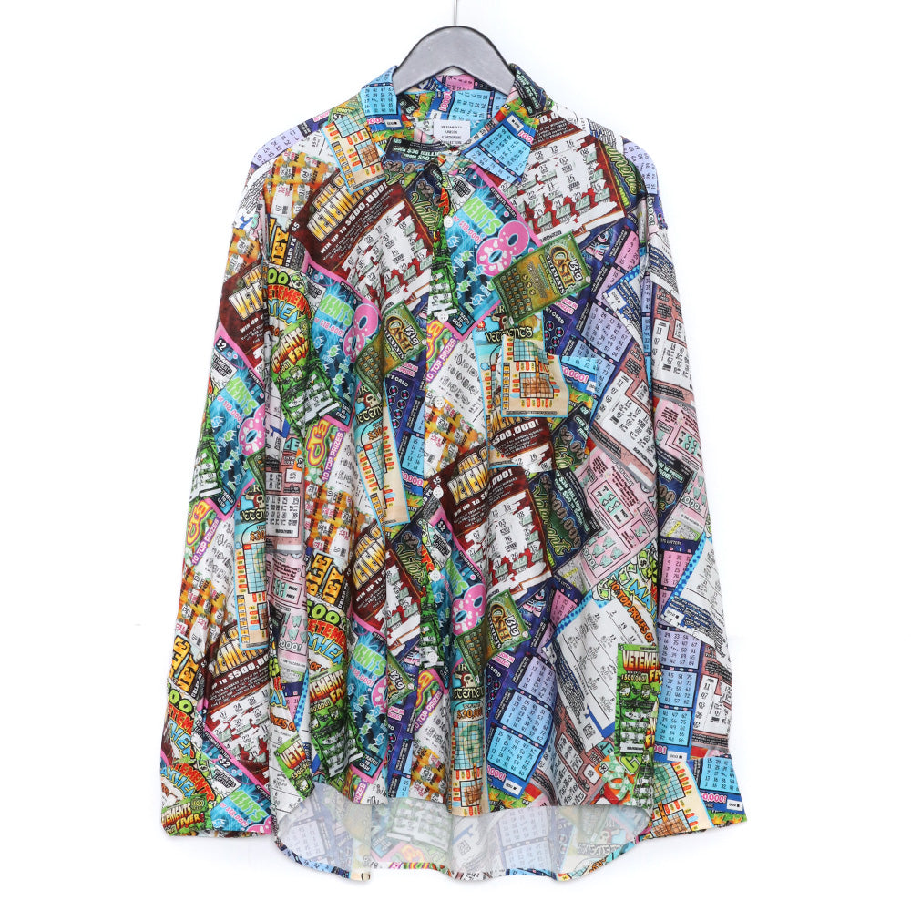 VETEMENTS 22AW Lottery Fluid Jersey Shirt Multi Size S