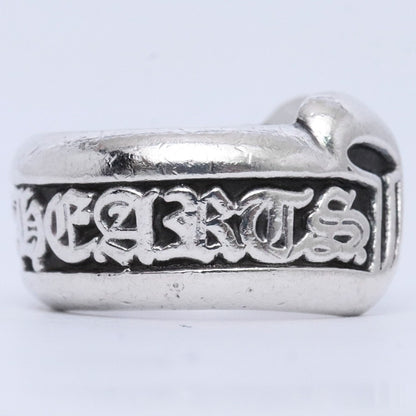 Chrome Hearts Small Scroll Label Ring Silver Size JP 4.5