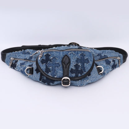 CHROME HEARTS #1 Snatch Pack Denim Cross Bag Indigo Size #1