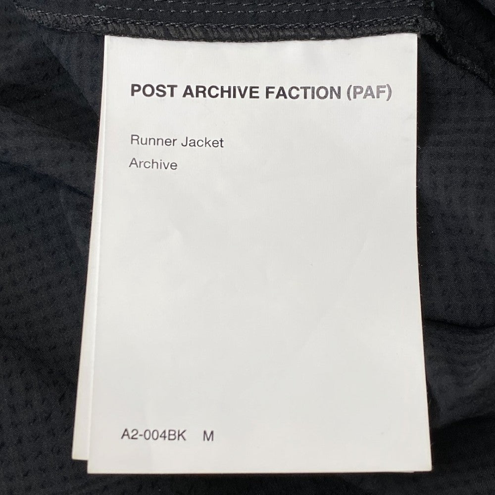 POST ARCHIVE FACTION 26SS Runner Archive Black Jacket Size M