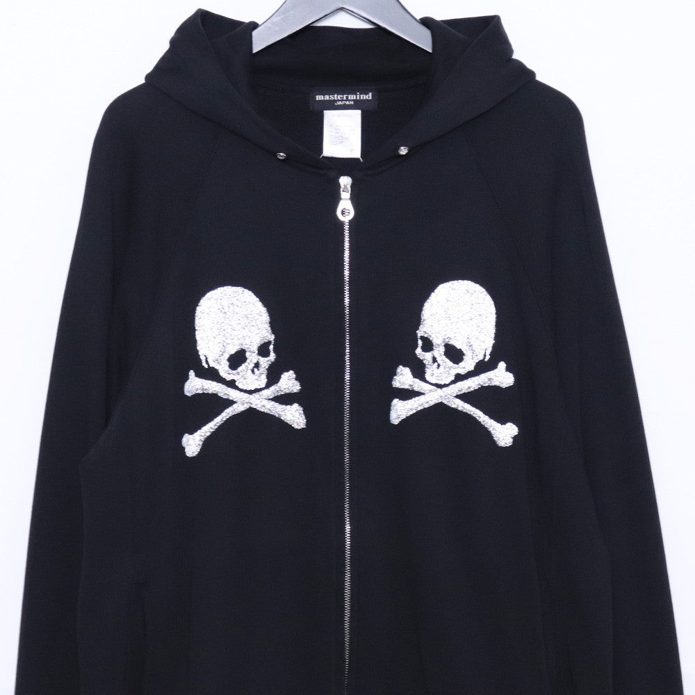 MASTERMIND Glass Beads Zip-Up Hoodie Black Size L
