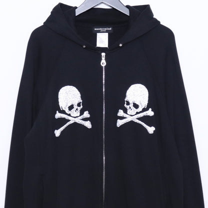 MASTERMIND Glass Beads Zip-Up Hoodie Black Size L