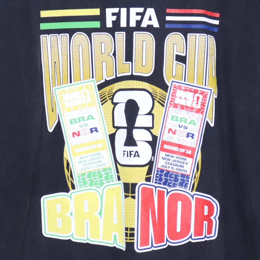 FIFA WORLD CUP 2026 Brazil vs Norway T-Shirt Black Size XL