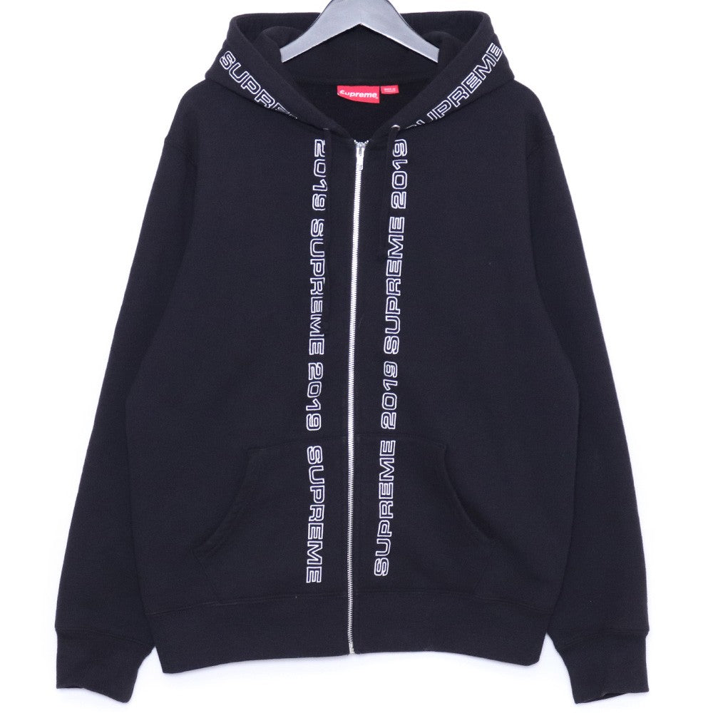 SUPREME 19SS Topline Zip Up Hoodie Black Size M