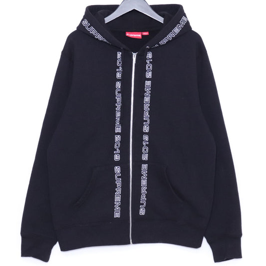 SUPREME 19SS Topline Zip Up Hoodie Black Size M