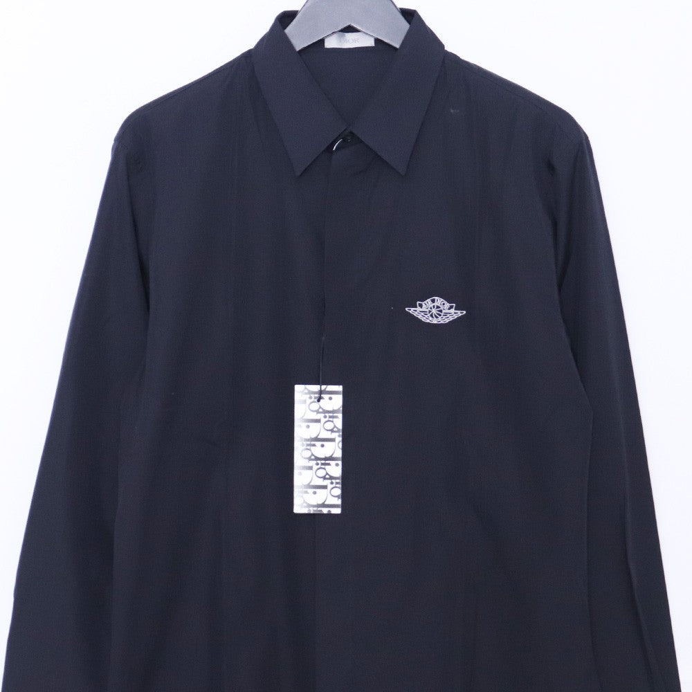 Dior x Nike 20AW Air Dior Wing Logo Shirt Navy Size 40