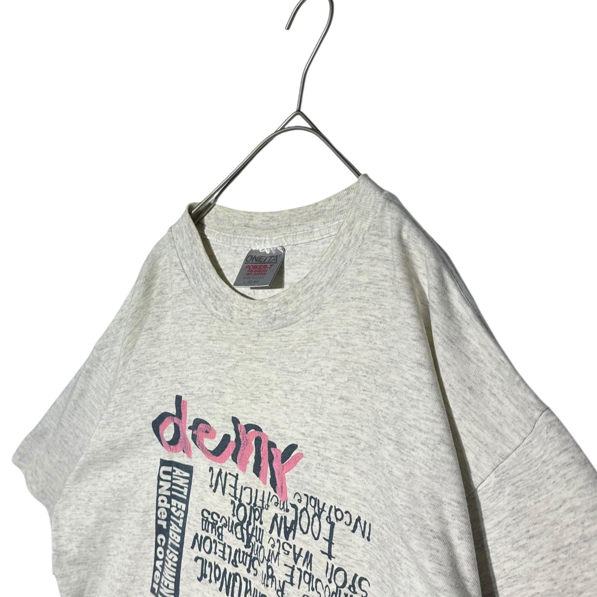 UNDERCOVER 90s Hand Printed Riot Police T-Shirt Gray Size L