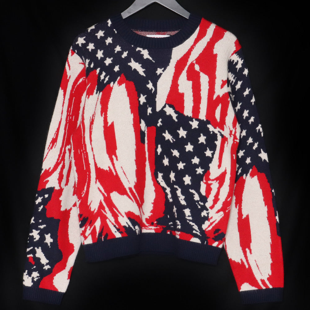 MASU 23AW Marble Flag Knit Sweater Multi Size 44