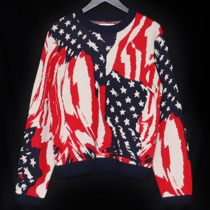 MASU 23AW Marble Flag Knit Sweater Multi Size 44
