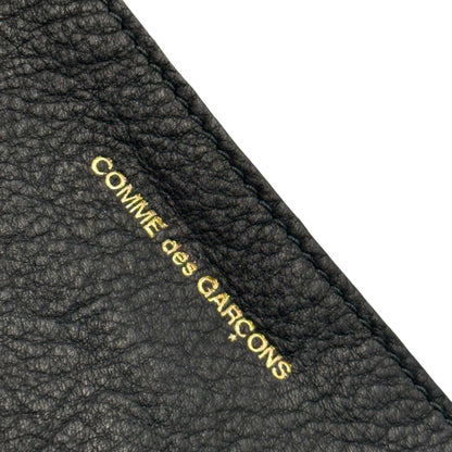 COMME des GARCONS Washed Leather Zip Wallet Black Size FREE