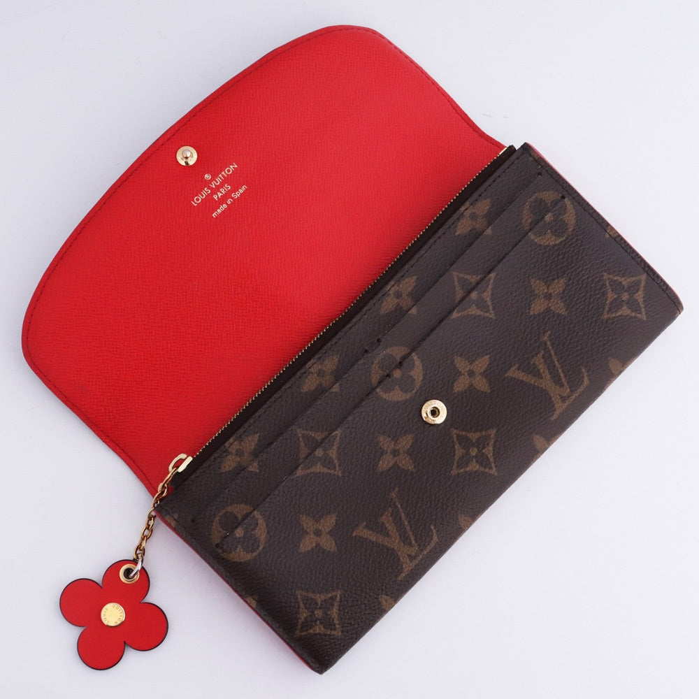 LOUIS VUITTON Monogram Flower Emily Wallet Brown Size F