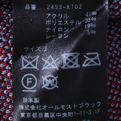 ALMOSTBLACK 24SS Fuji Jacquard Knit Blue Size 2