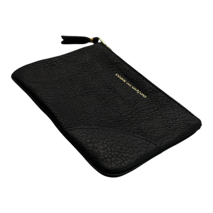 COMME des GARCONS Washed Leather Zip Wallet Black Size FREE