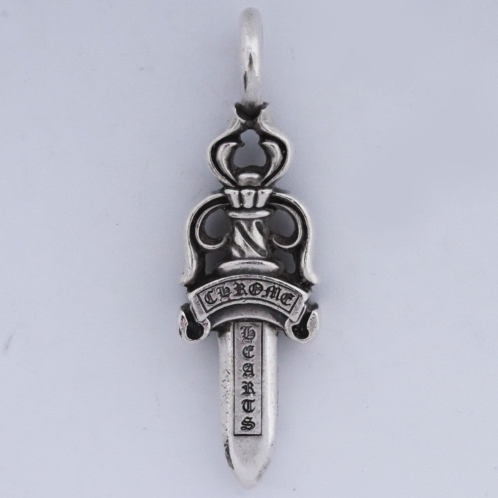 CHROME HEARTS Double Dagger Pendant Necklace Silver Size F