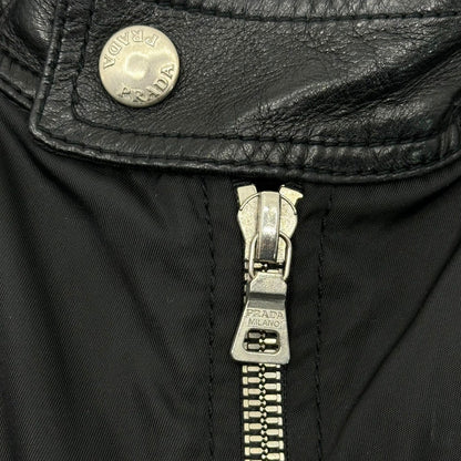 PRADA 1996 Archive Leather Nylon Docking Vest Black Size M