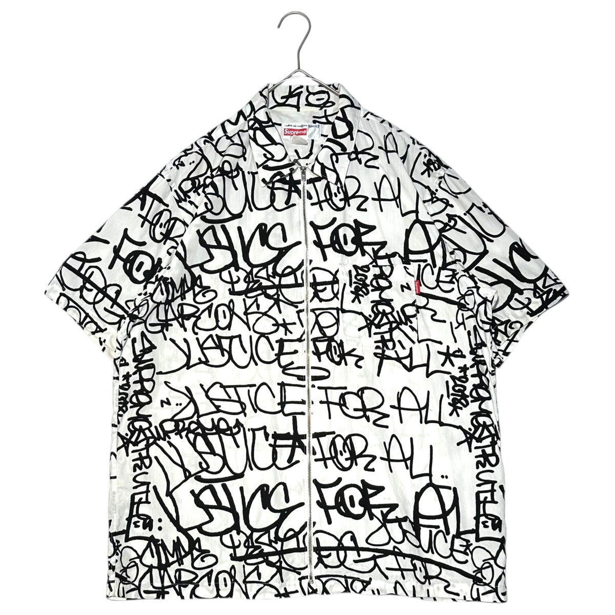 Supreme x CDG SHIRT 18AW Graphic Shirt White/Black Size L
