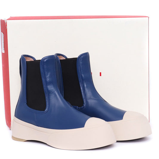 MARNI CHELSEA BOOT Nappa Leather Chelsea Boots Blue Size 35