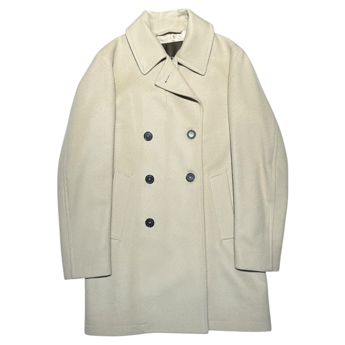 MACKINTOSH Melton Double Half Coat Ivory Size 38