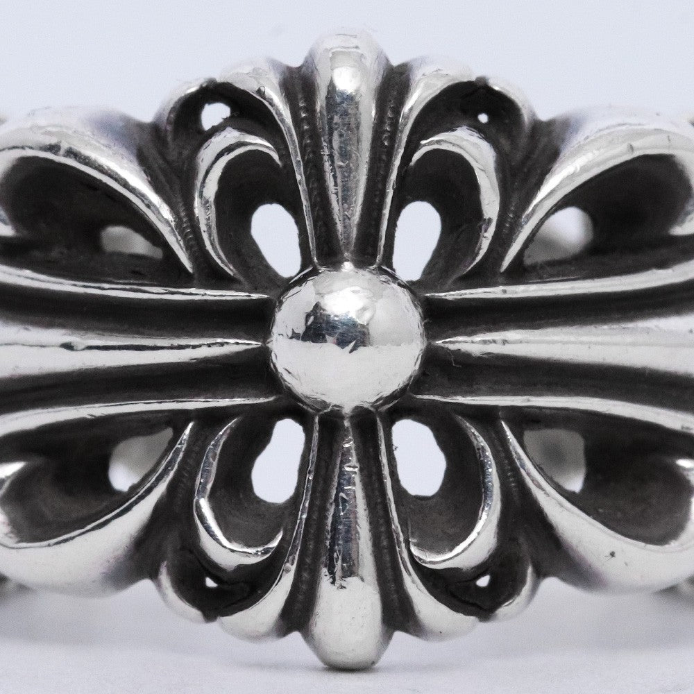 CHROME HEARTS Double Floral Cross Ring Silver Size ONE SIZE