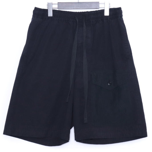 SUS-SOUS 25SS Black Cargo Organic Cotton Silk Shorts Size 9