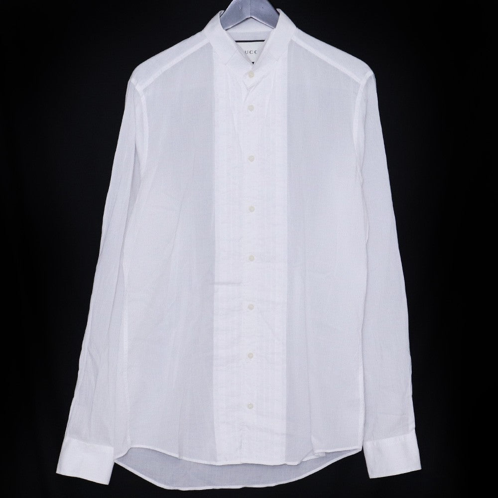 GUCCI Cotton Long Sleeve Dress Shirt White Size 39