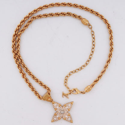 LOUIS VUITTON LV Rope Pendant Necklace Gold Size F