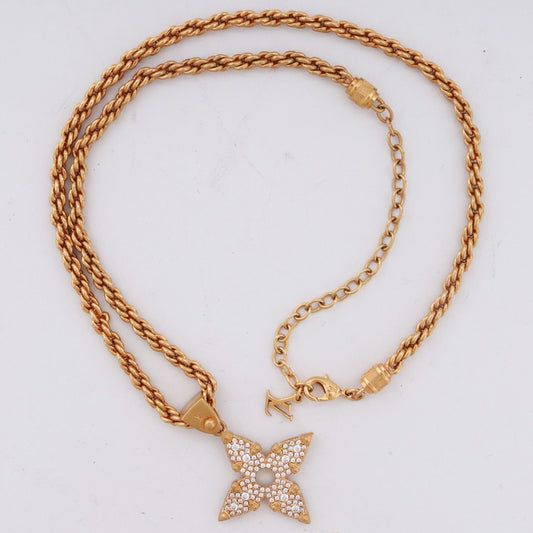 LOUIS VUITTON LV Rope Pendant Necklace Gold Size F