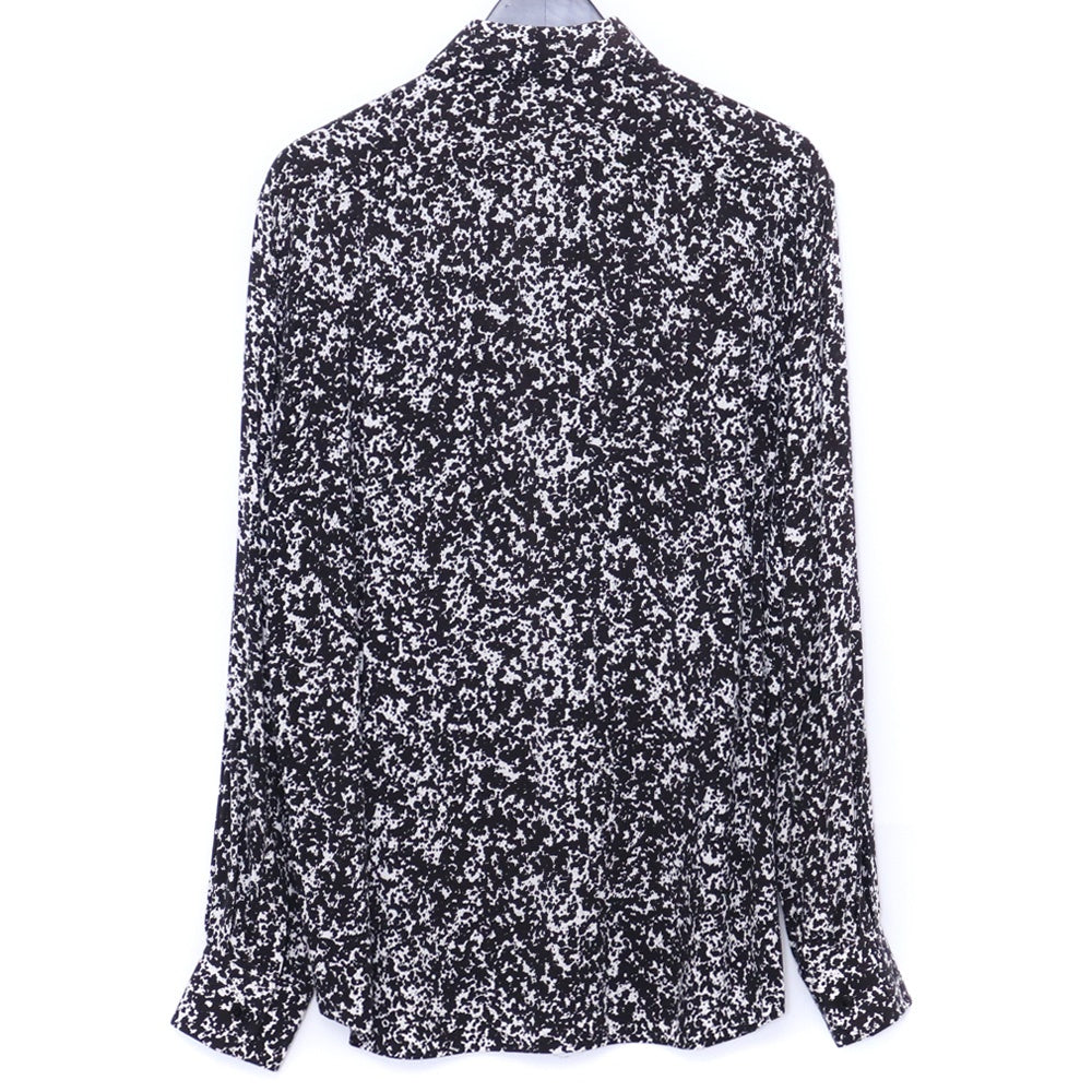 CELINE 19AW Splatter Print Viscose Shirt Black Size 42