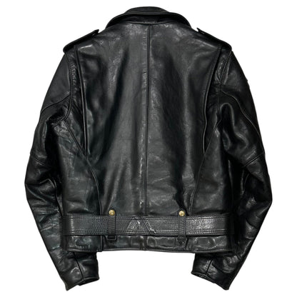 VANSON TYPE C2 Double Rider Leather Jacket Black Size 38