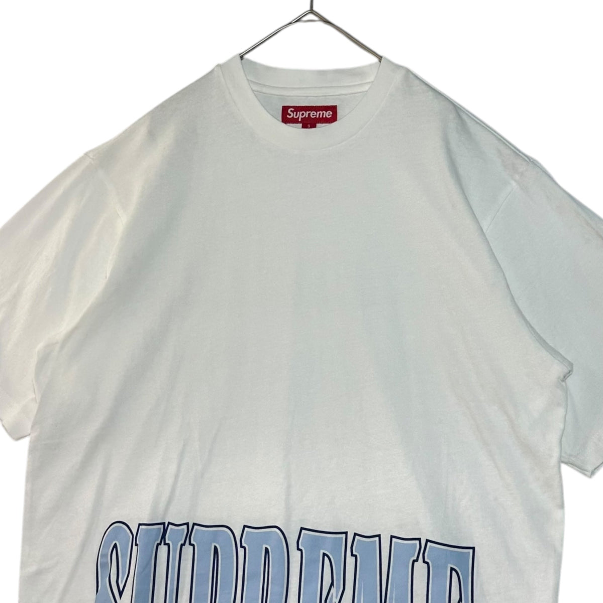 SUPREME 25AW Cracked Stretch Logo Print T-Shirt White Size S