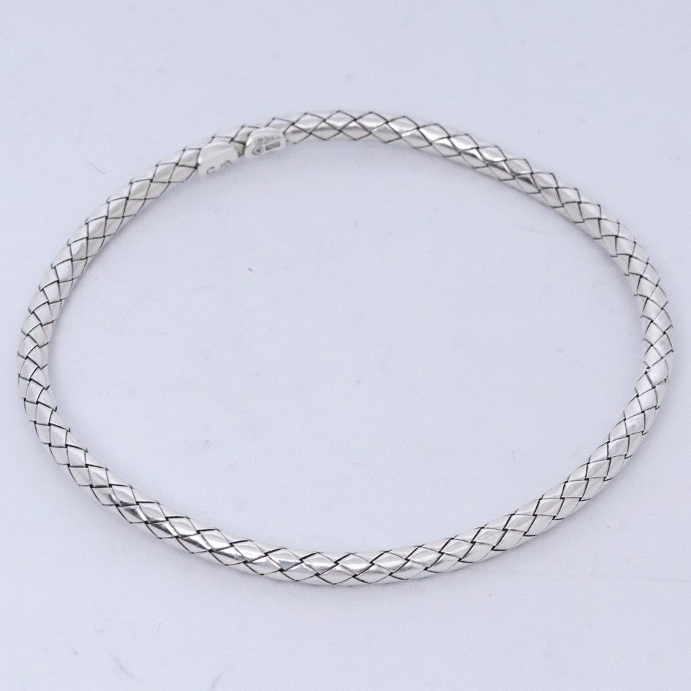 BOTTEGA VENET Intrecciato Bracelet Silver Size S